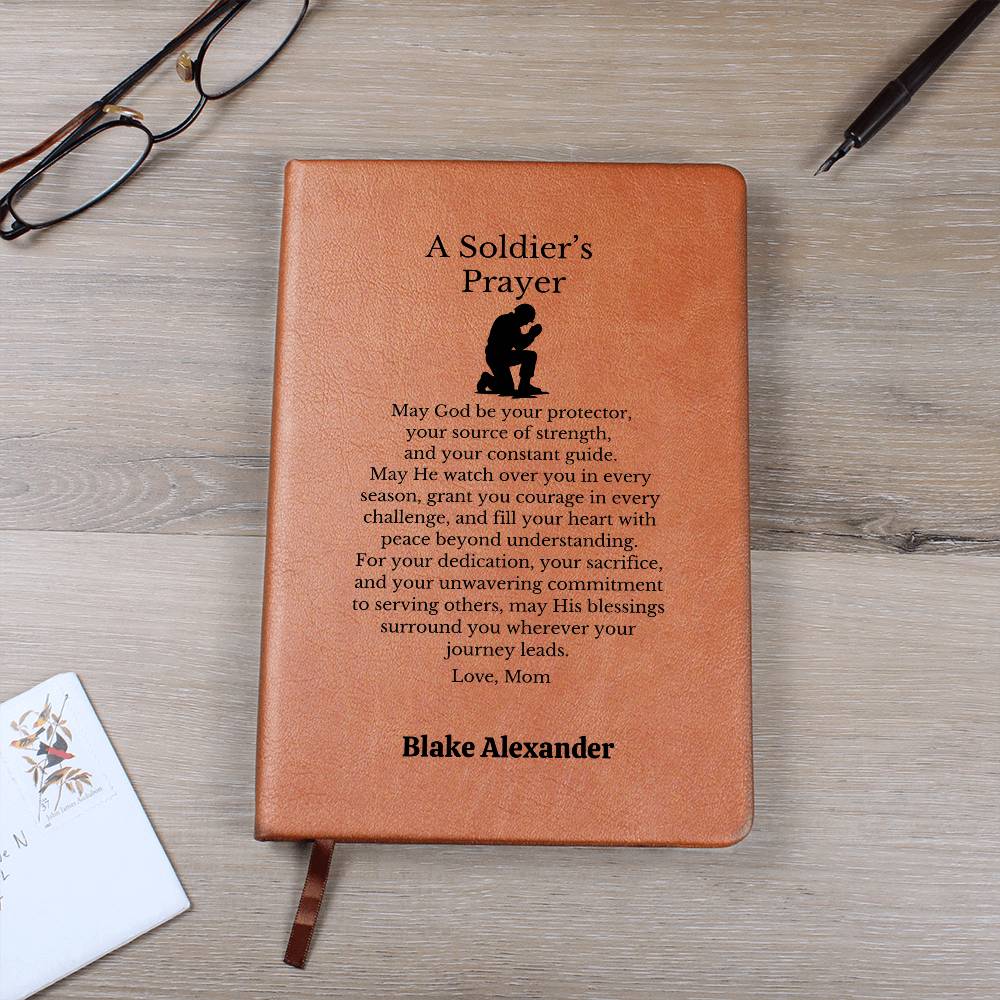 Soldier's Prayer Journal, Personalized Deployment Gift, Military Prayer Notebook