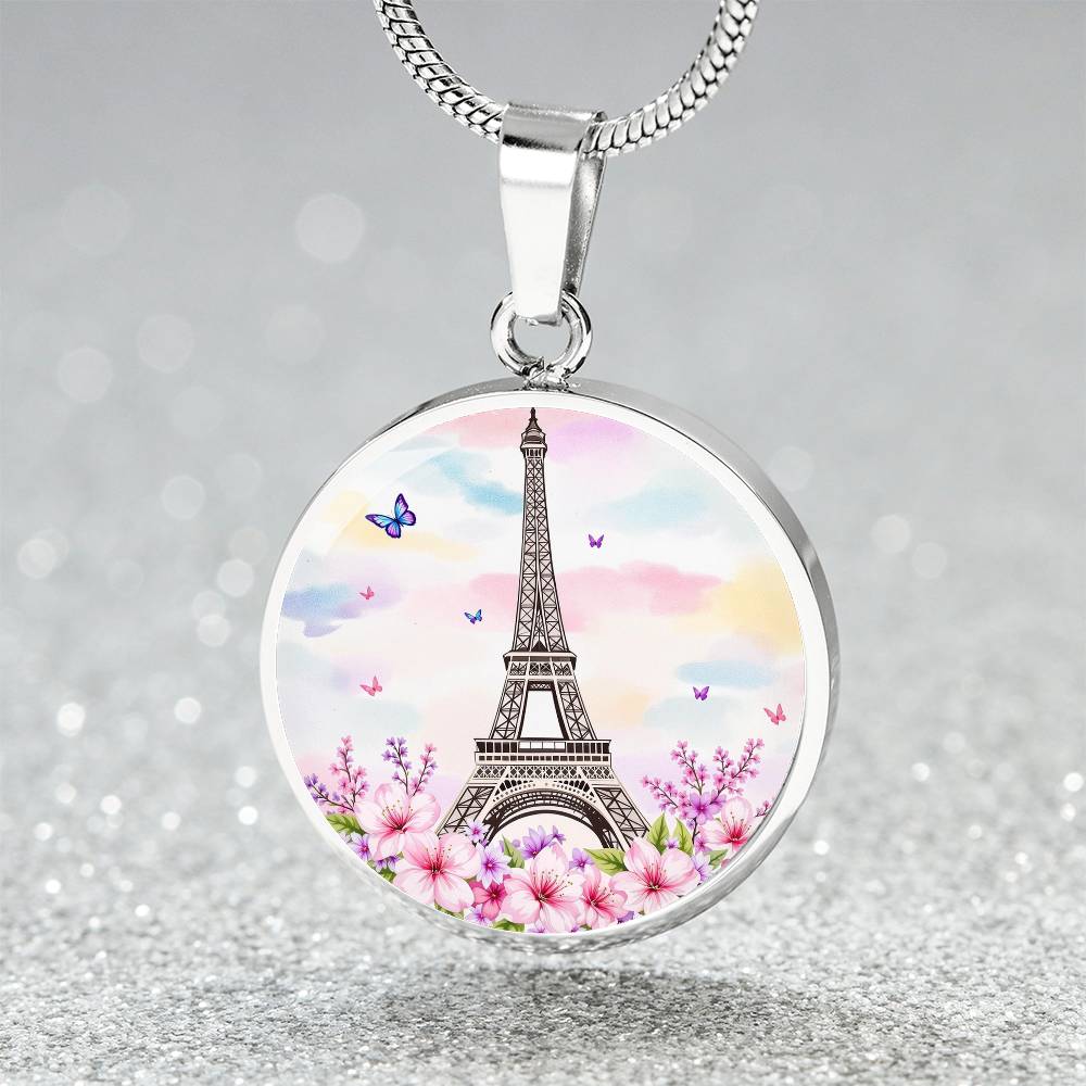 Eiffel Tower Paris Necklace with Engraving