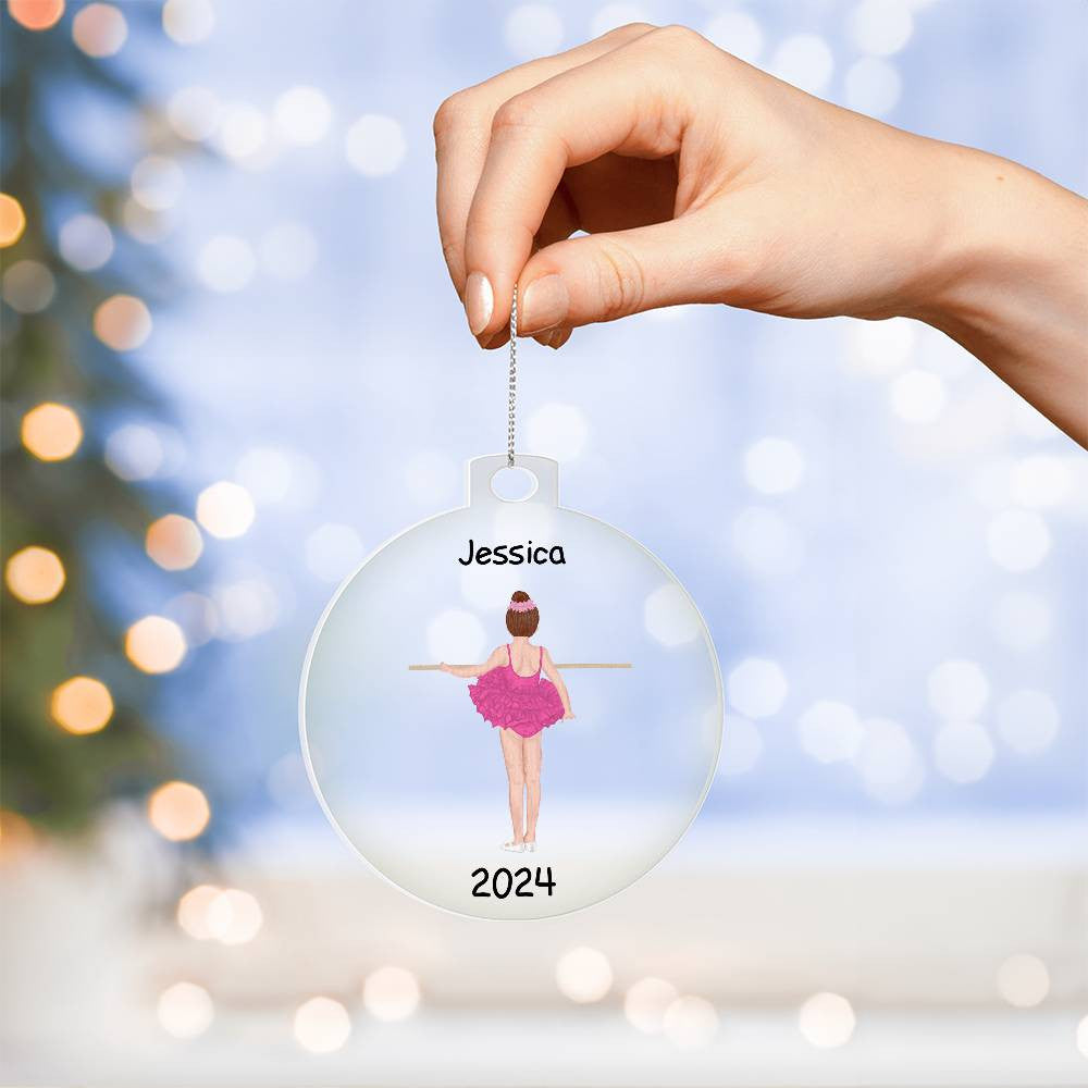 Personalized Ballerina Acrylic Christmas Ornament-[Heartfelt Family Gift]