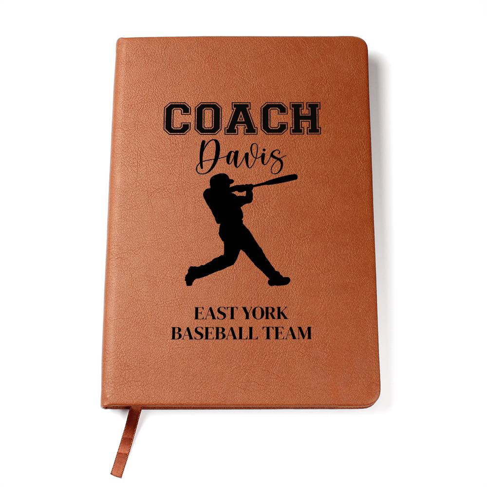 Baseball Coach Leather Journal