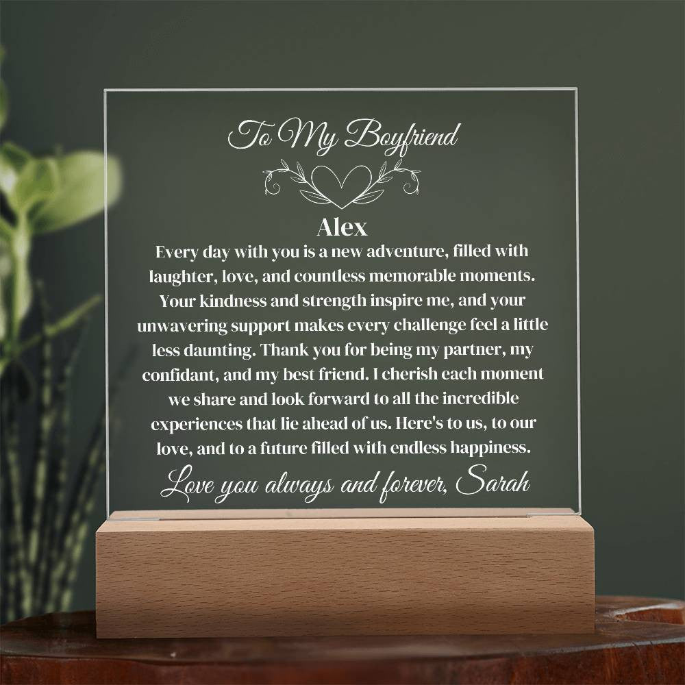 To My Boyfriend Plaque-[Heartfelt Family Gift]