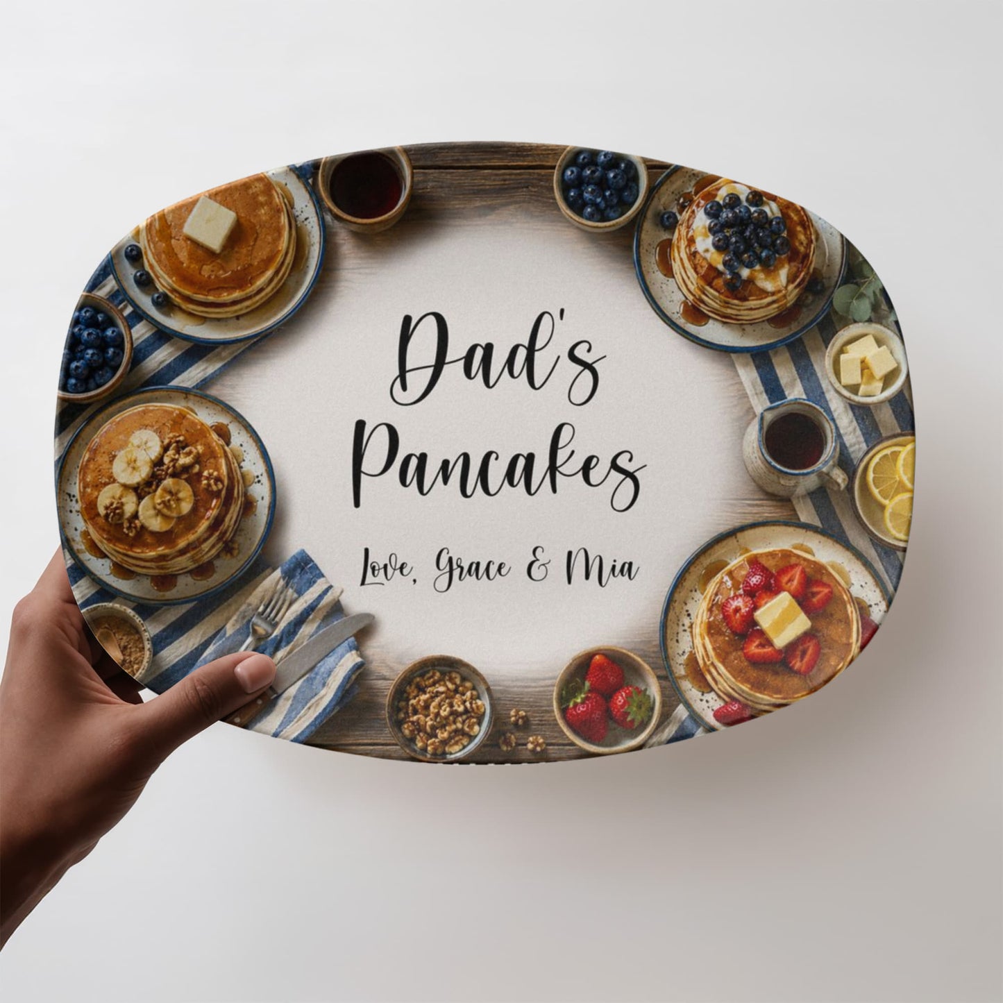 Dad's Pancake Tray with Kids Names