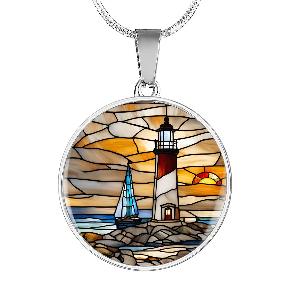 Personalized Lighthouse Pendant Necklace