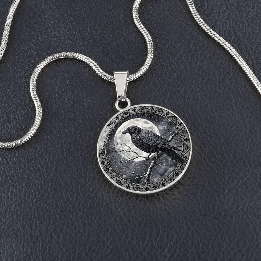 Black Crow Necklace, Personalized Engraved Jewelry, Raven Keychain, Gothic Gift, Unique Pendant, Spiritual Keepsake, Customizable