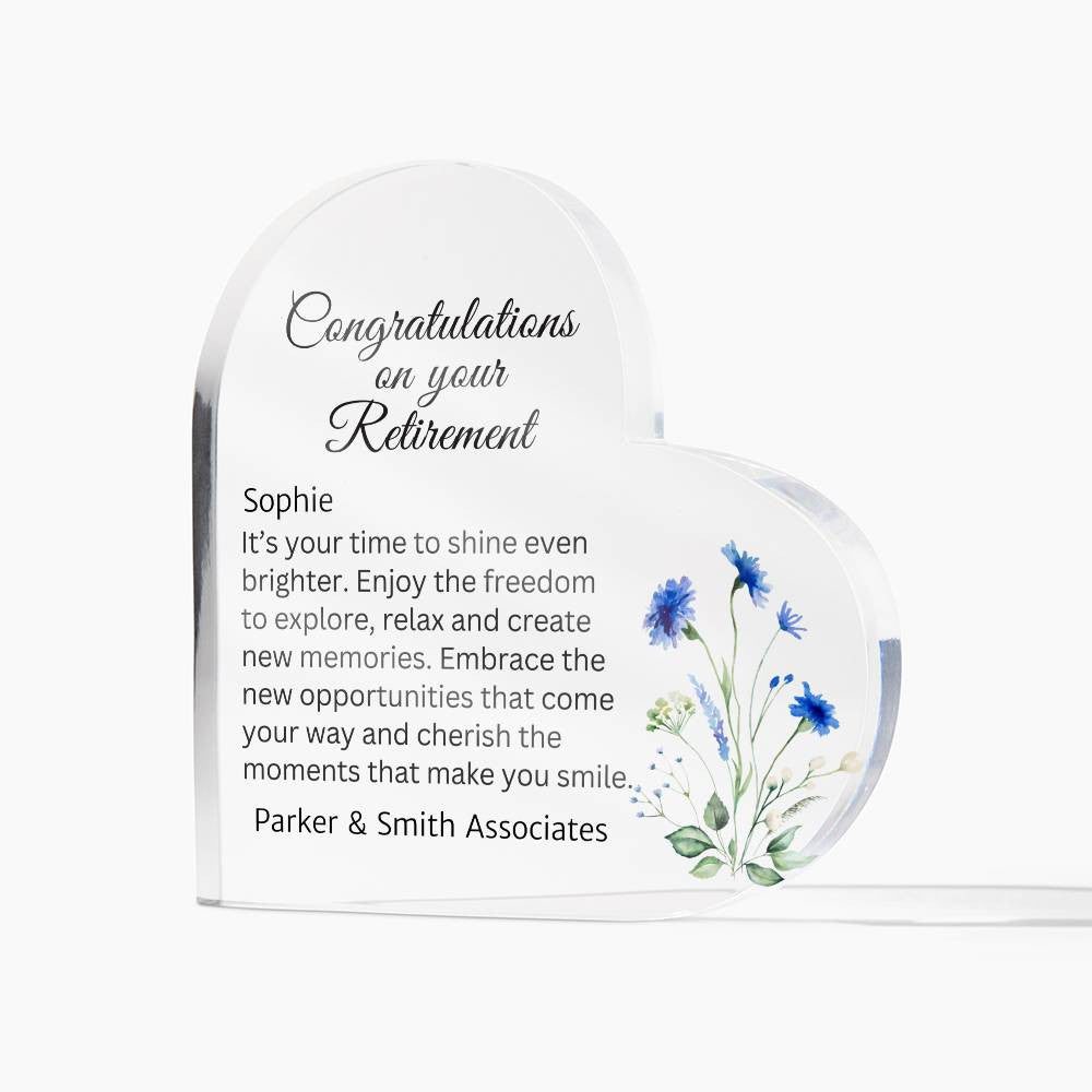 Retirement Acrylic Heart Plaque-[Heartfelt Family Gift]