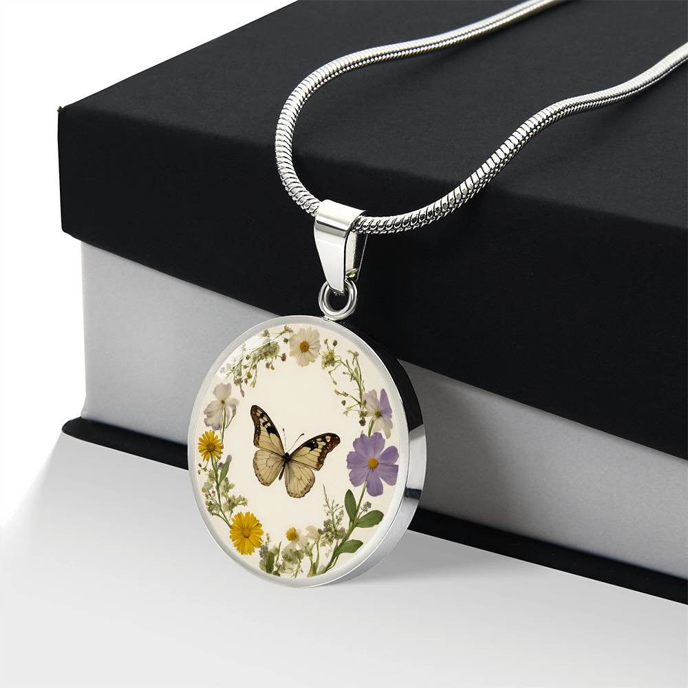 April Birth Month Flower Necklace Daisy and Sweet pea Pendant-[Heartfelt Family Gift]