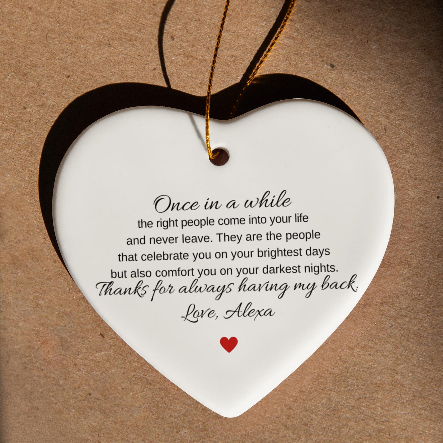 Friend Ceramic Heart Ornament Thank You