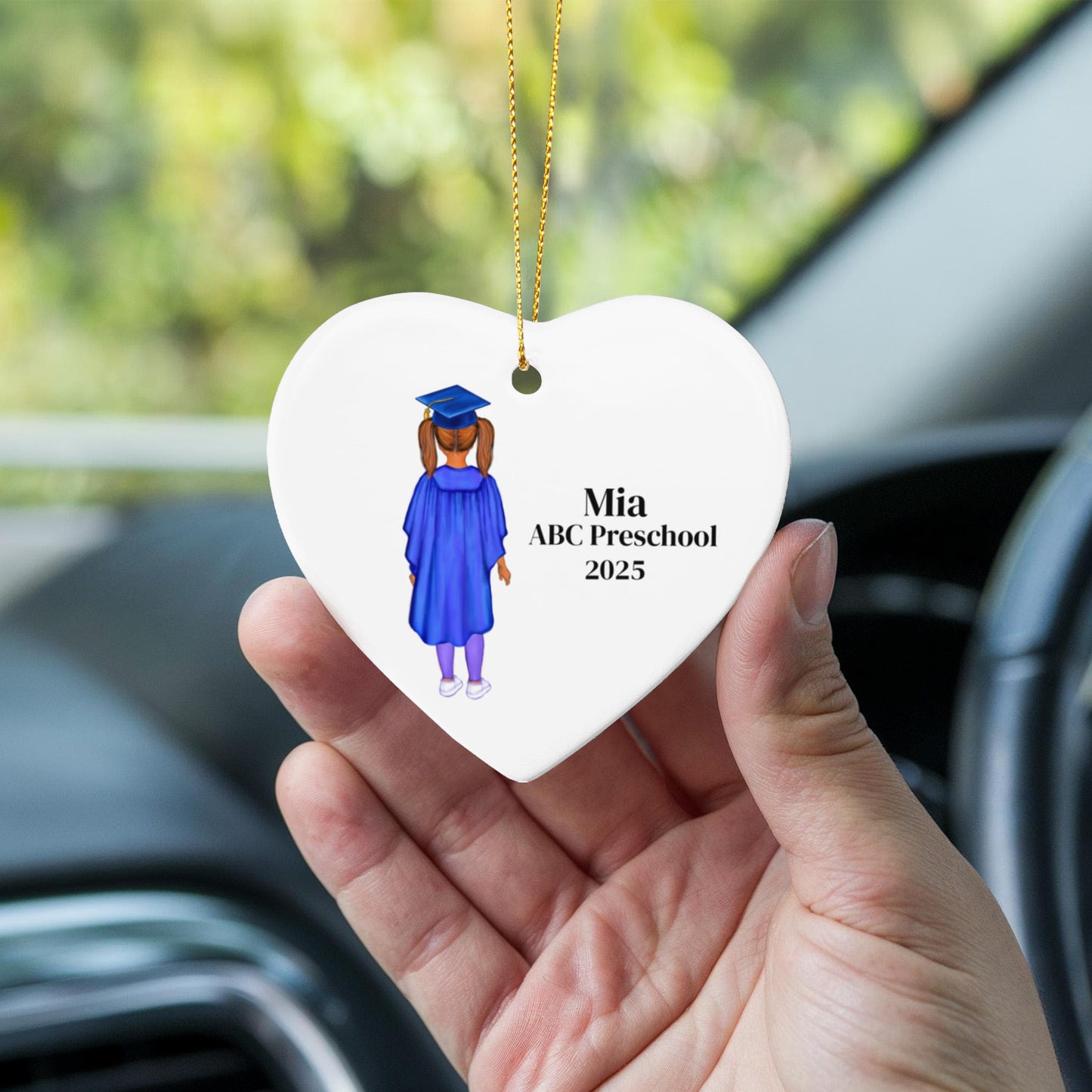 Preschool Graduation Ceramic Heart Ornament