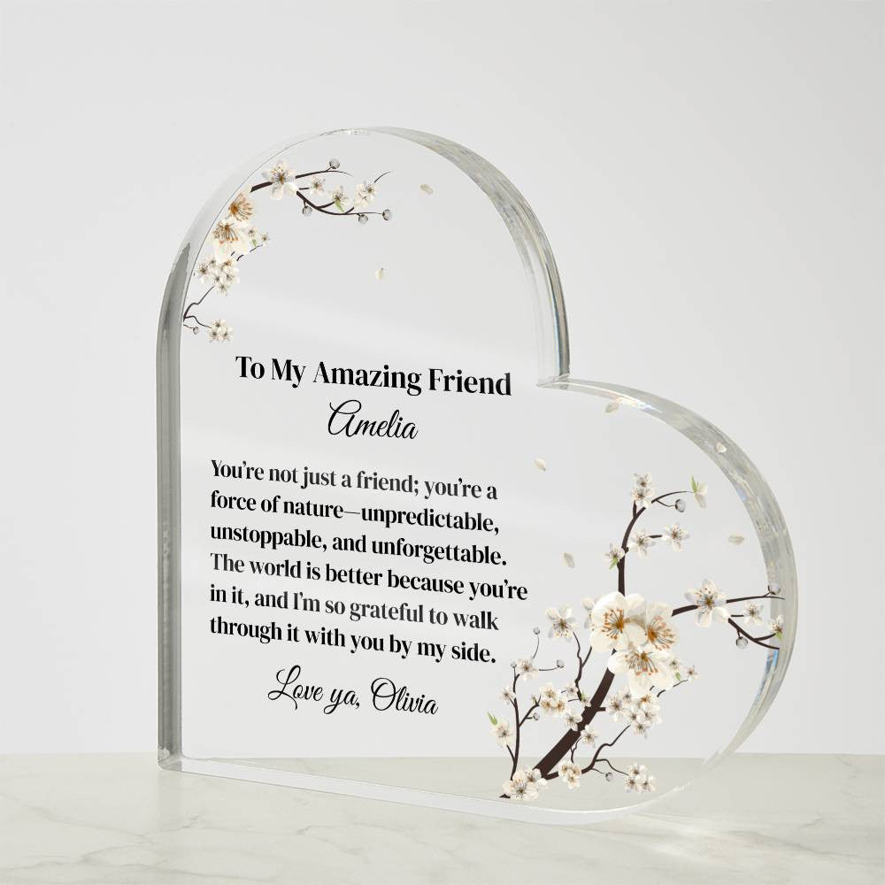Best Friend Acrylic Heart Plaque