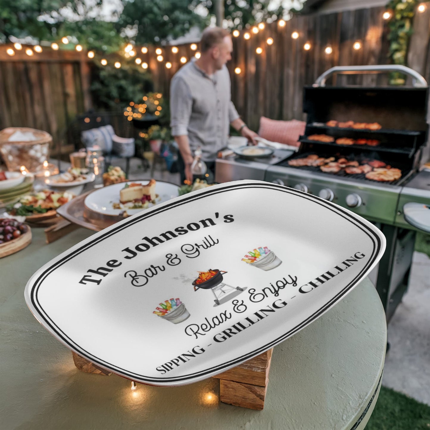 Personalized BBQ Grilling Plate 10”x14” Platter