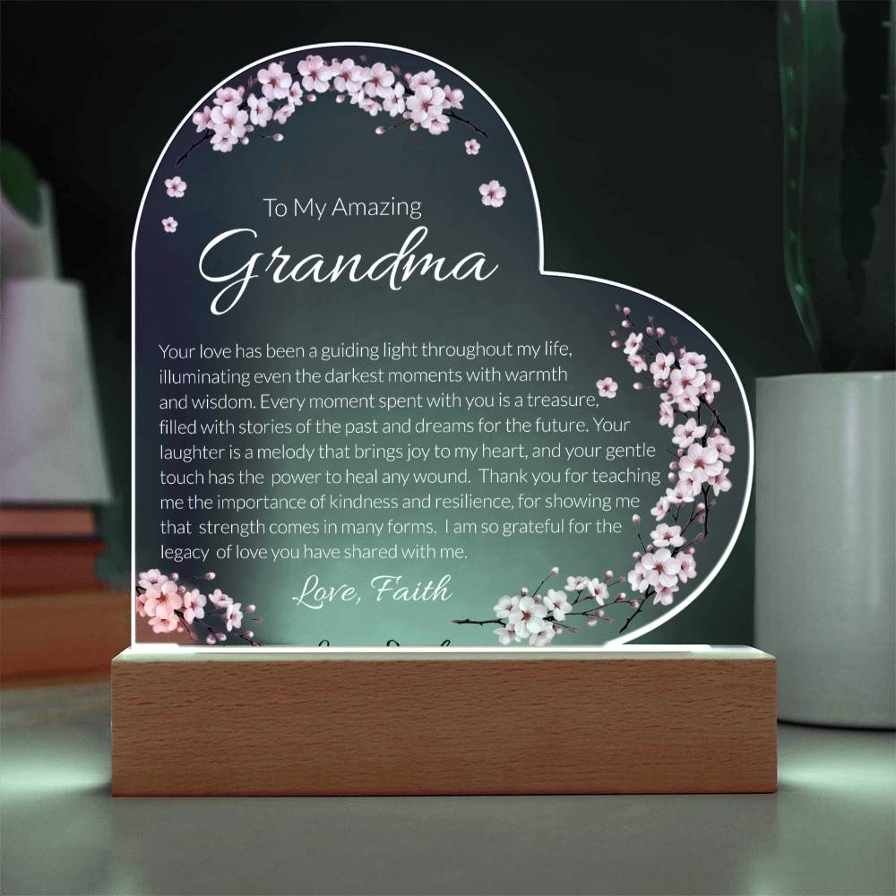Grandma Acrylic Heart Plaque