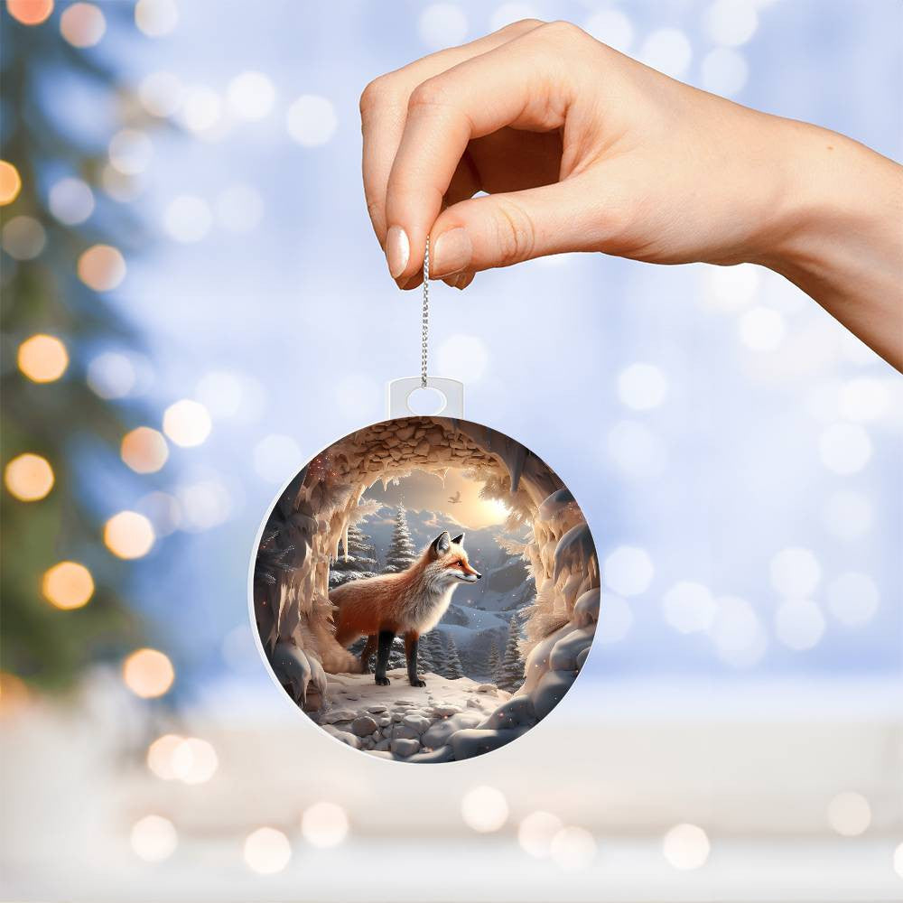 Fox Acrylic Christmas Ornament-[Heartfelt Family Gift]
