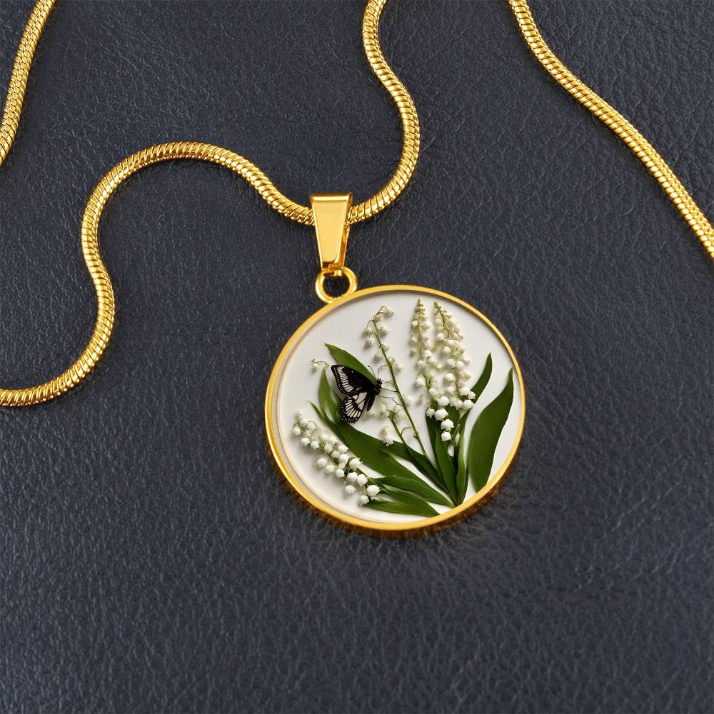 May Birth Flower Necklace Lily of the Valley-[Heartfelt Family Gift]