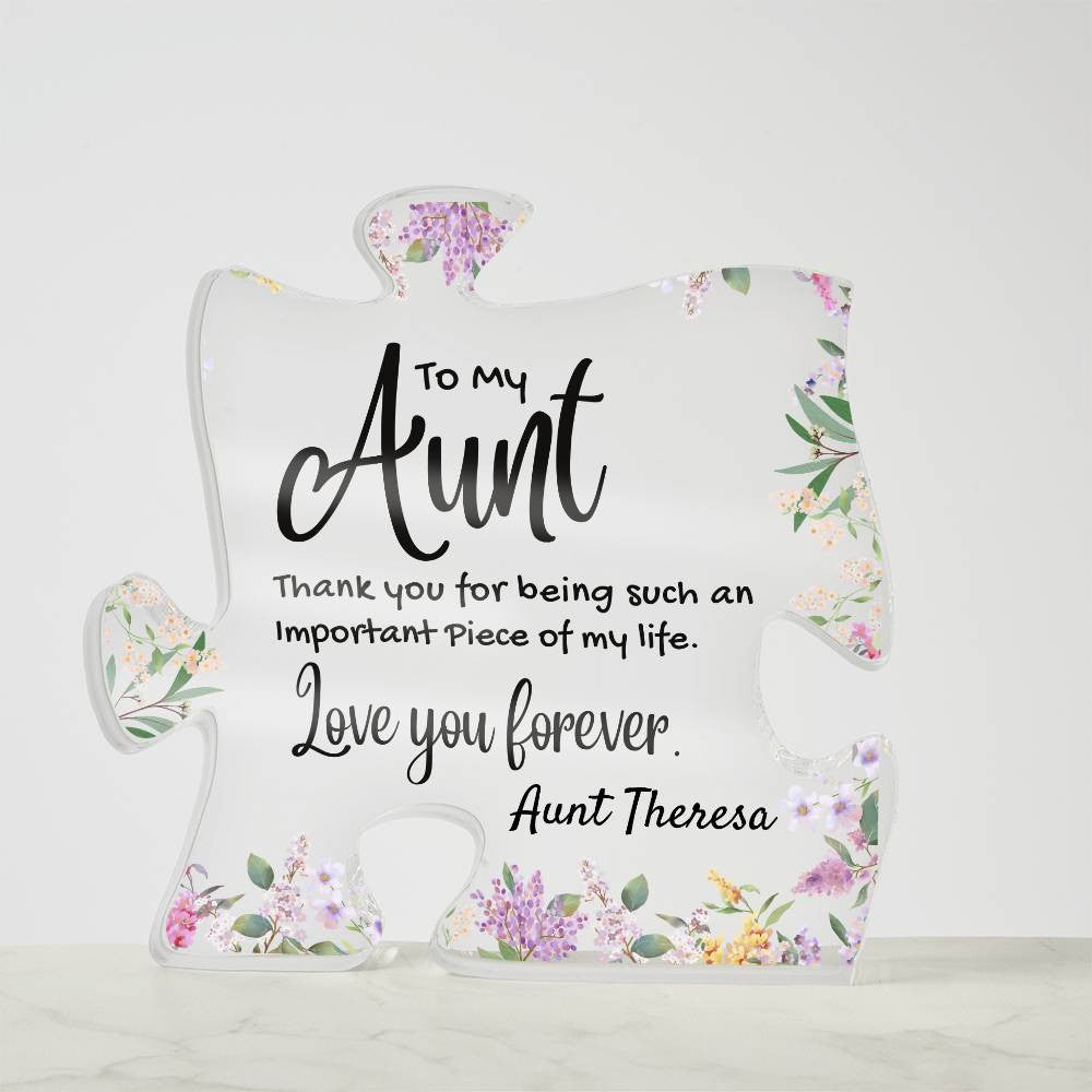 Aunt Acrylic Puzzle Plaque-[Heartfelt Family Gift]
