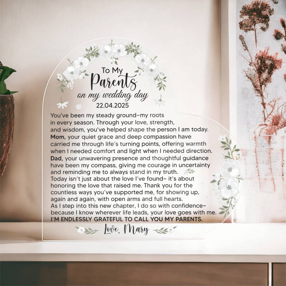 To My Parents on My Wedding Day