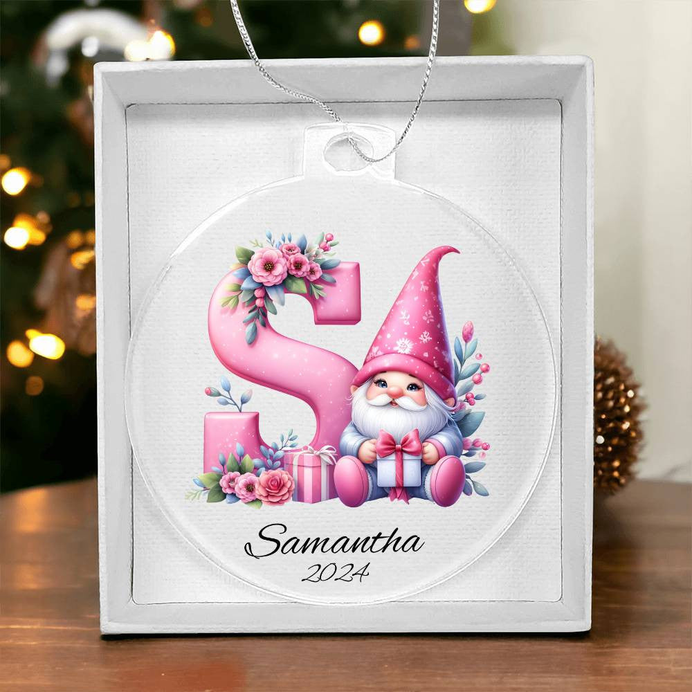 Pink Gnome Galentine Christmas Ornament-[Heartfelt Family Gift]