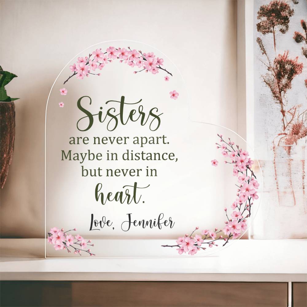 Sisters Acrylic Heart Plaque