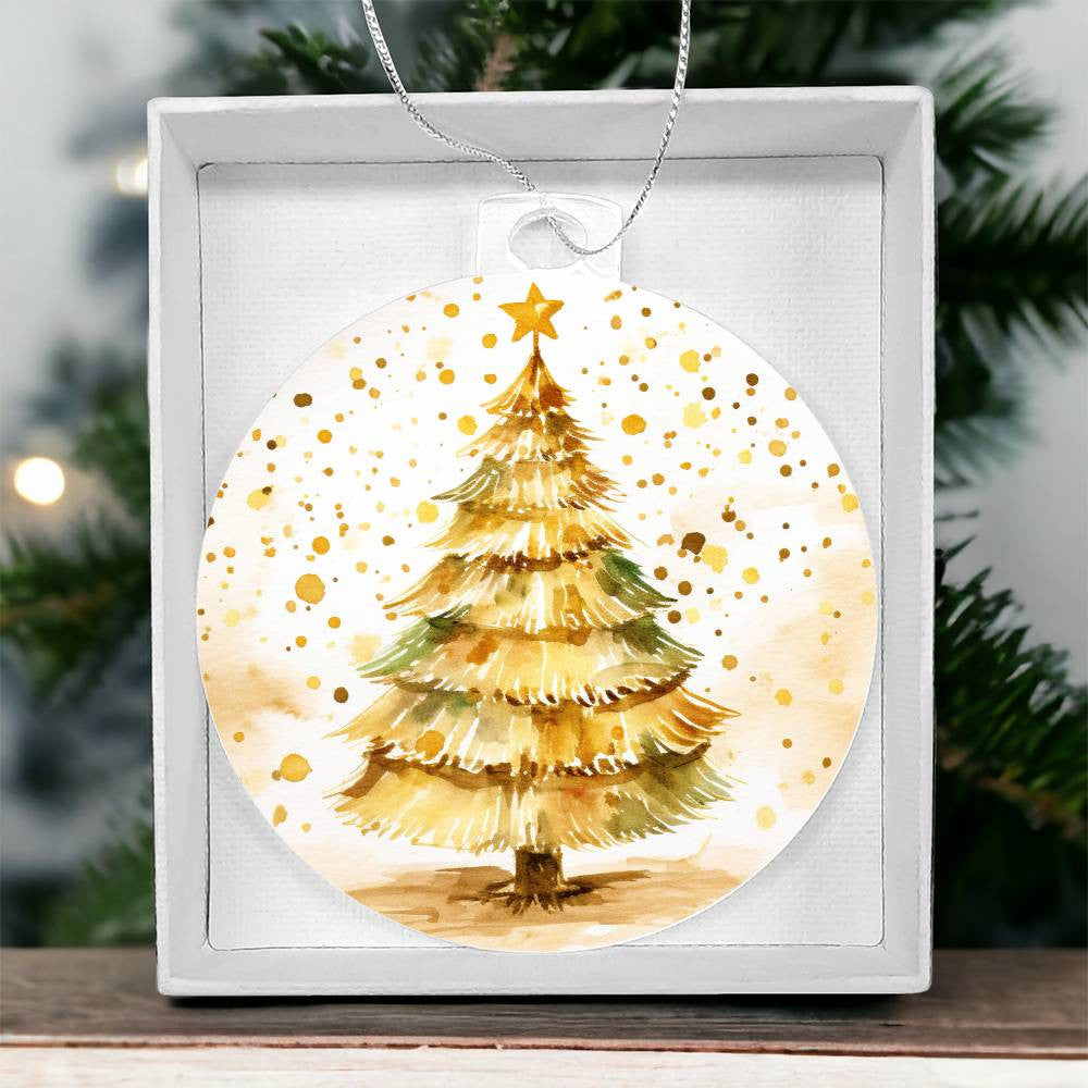 Christmas Tree Gold Acrylic Christmas Ornament-[Heartfelt Family Gift]