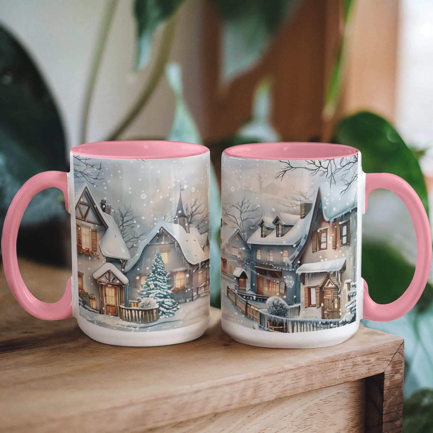 Christmas Winter Wonderland Color Accent Mugs