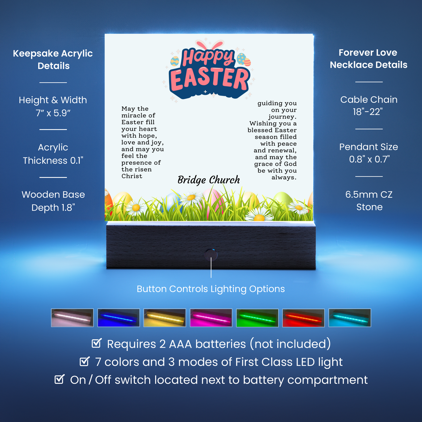 Easter Gift - Cross and Personalized Sign