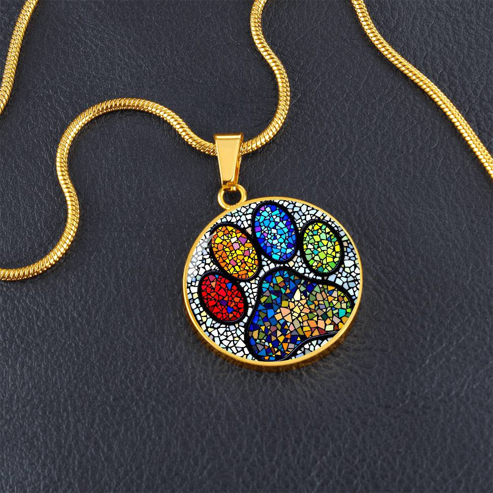 Paw Print Rainbow Bridge Pendant Necklace-[Heartfelt Family Gift]