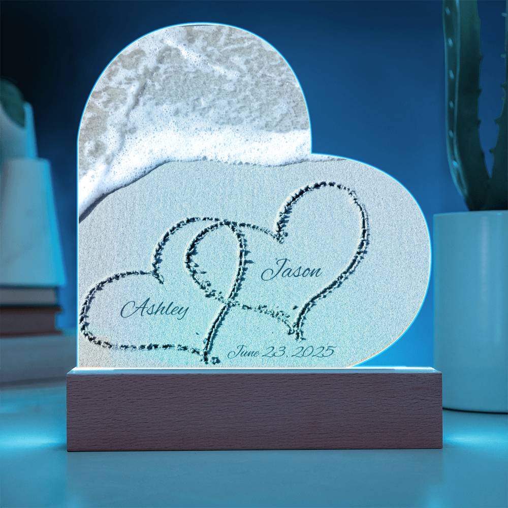 Names in the Sand Light Acrylic Sign
