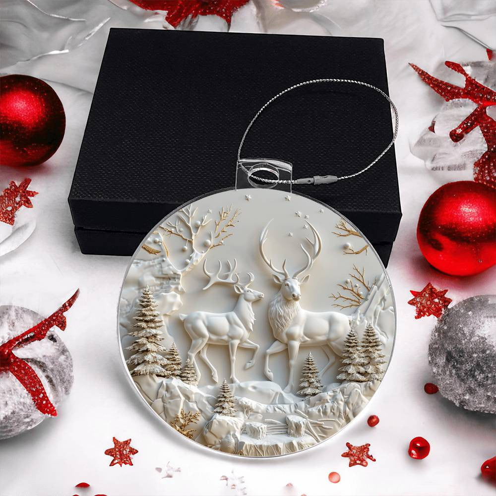 Deer Acrylic Christmas Ornament-[Heartfelt Family Gift]
