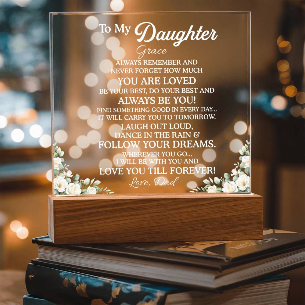 Daughter Light Up Acrylic Plaque
