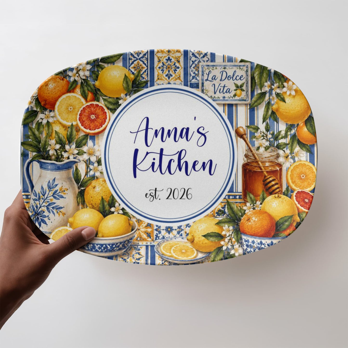 Personalized Italian style Citrus Fruit Serving Tray