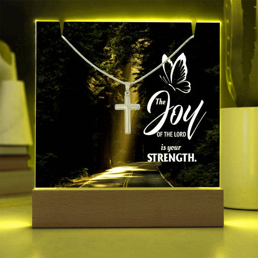 Joy of The Lord Religious Plaque & Cross Gift Set-[Heartfelt Family Gift]