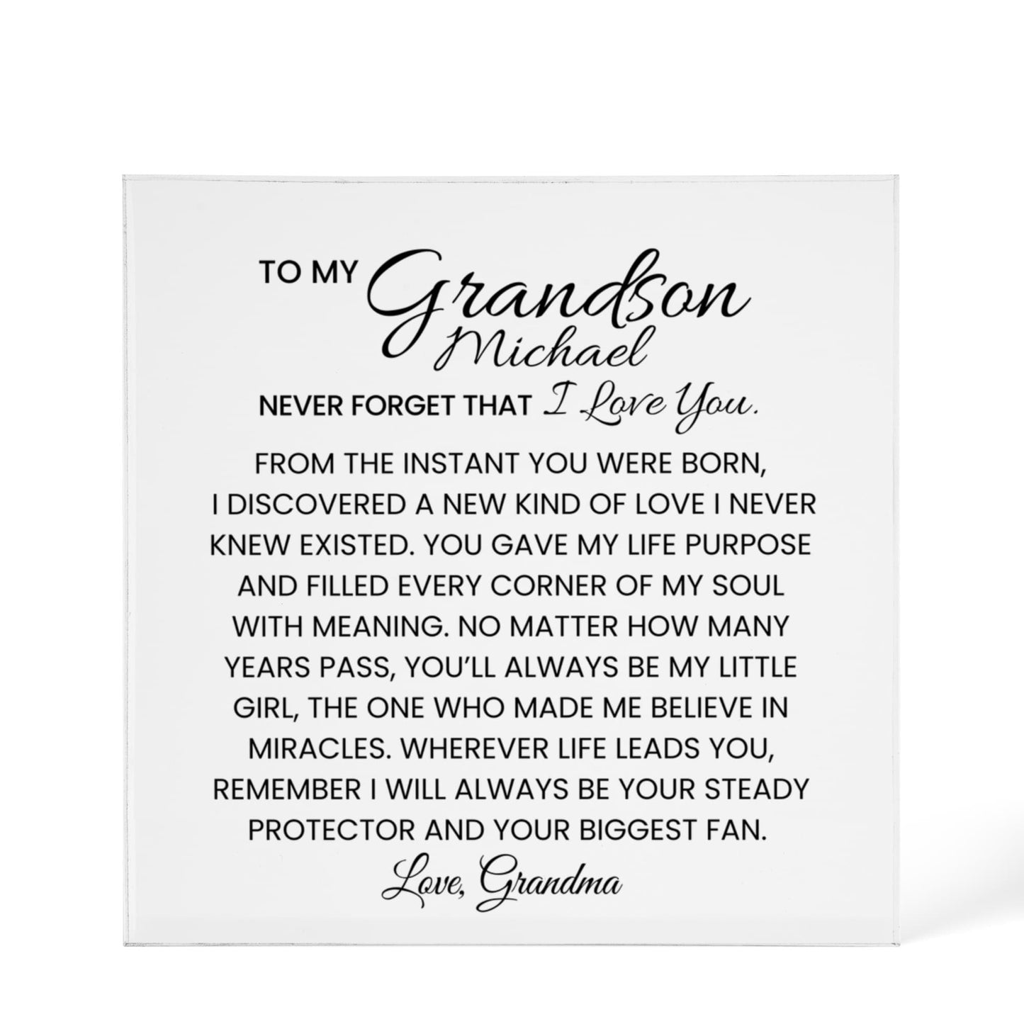 Personalized Grandson Plaque Gift