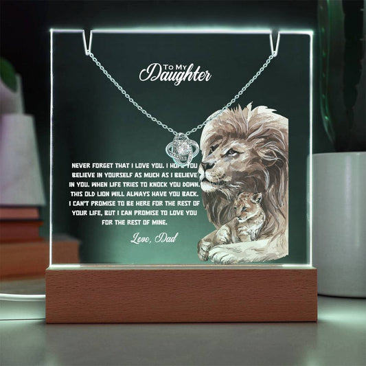 Lion Daughter Acrylic Necklace Gift Set-[Heartfelt Family Gift]