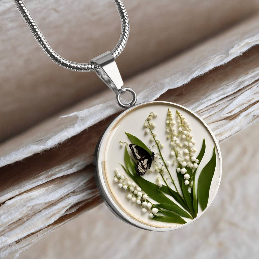May Birth Flower Necklace Lily of the Valley-[Heartfelt Family Gift]