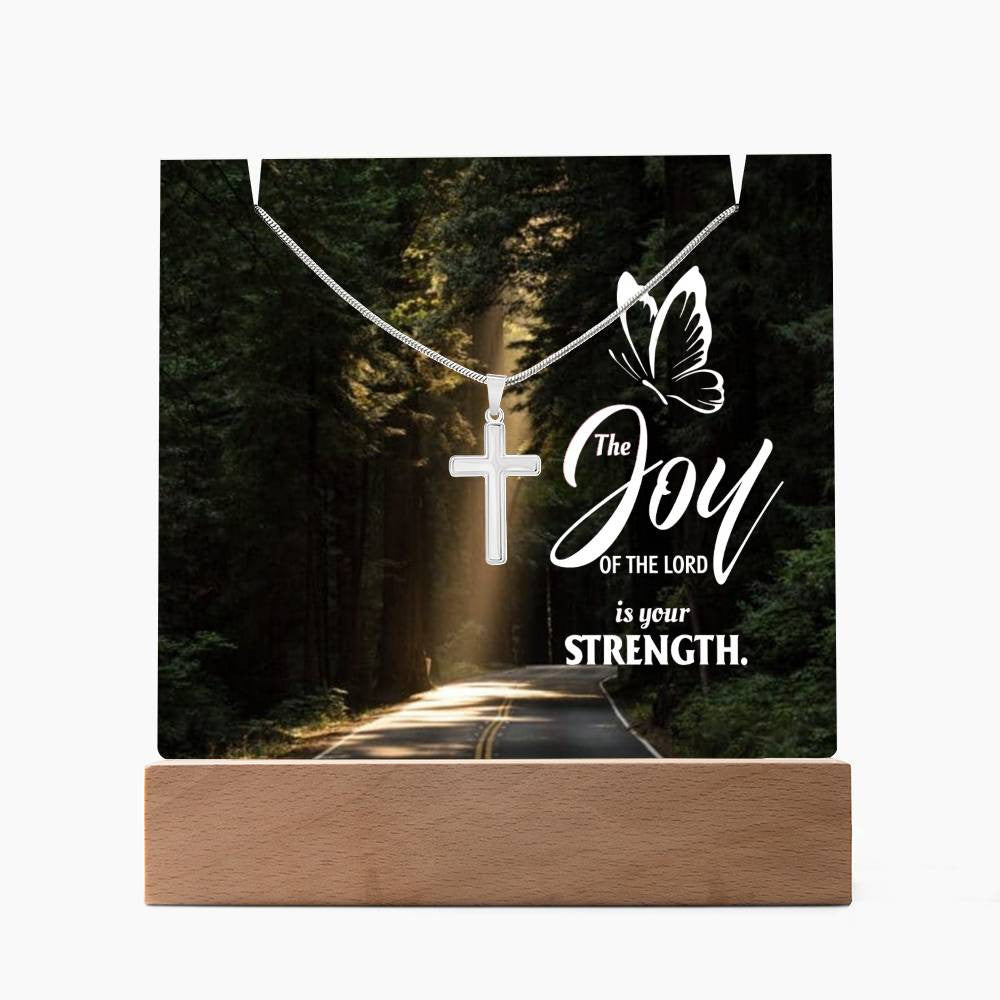 Joy of The Lord Religious Plaque & Cross Gift Set-[Heartfelt Family Gift]