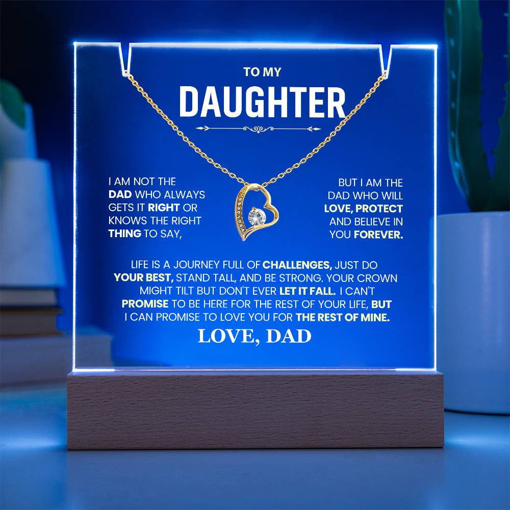 Daughter from Dad Acrylic Jewelry Holder with Necklace-[Heartfelt Family Gift]