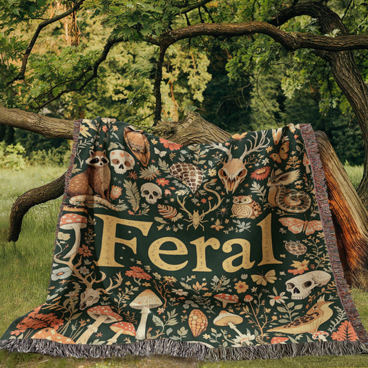 Wildlife Floral Woven Blanket-[Heartfelt Family Gift]