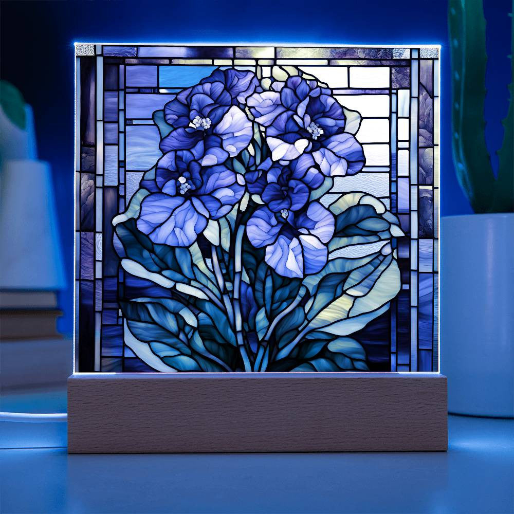 African Violet Lighted Plaque-[Heartfelt Family Gift]