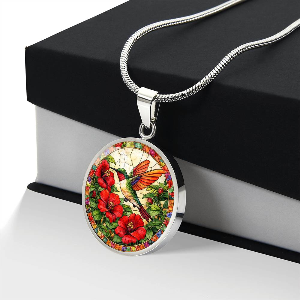 Hummingbird Necklace, Personalized Engraved Jewelry