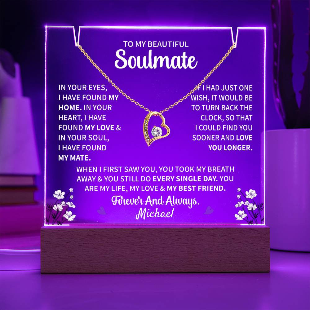 Soulmate Lighted Jewelry Holder with Necklace Gift Set-[Heartfelt Family Gift]