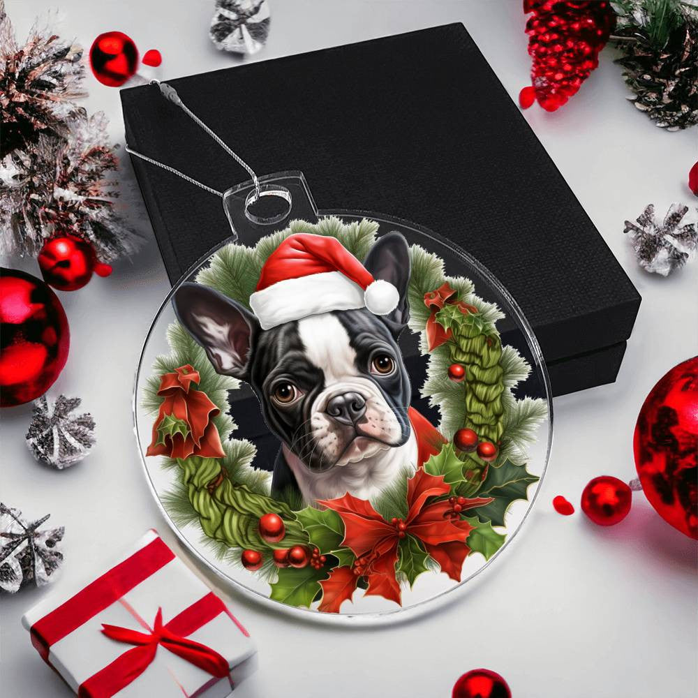 Bull Terrier Dog Acrylic Christmas Ornament-[Heartfelt Family Gift]