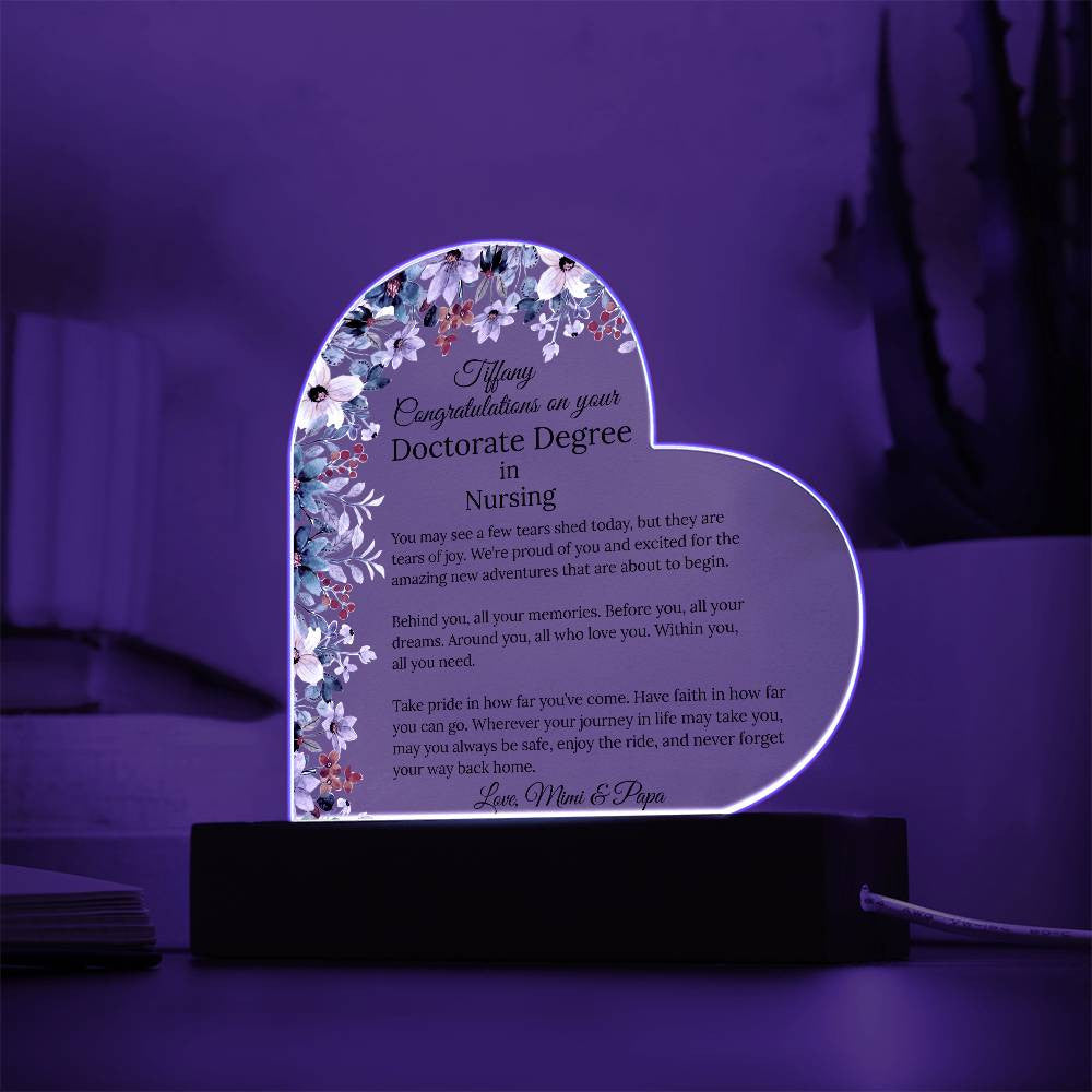 Personalized Doctorate Degree Graduation Plaque