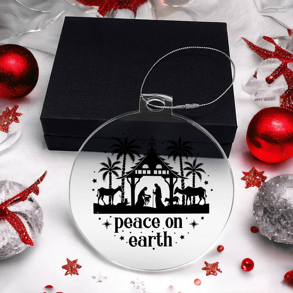Peace on Earth Acrylic Christmas Ornament-[Heartfelt Family Gift]