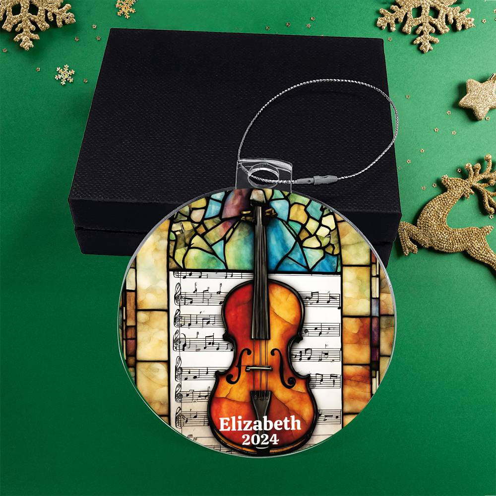 Violin Acrylic Ornament-[Heartfelt Family Gift]