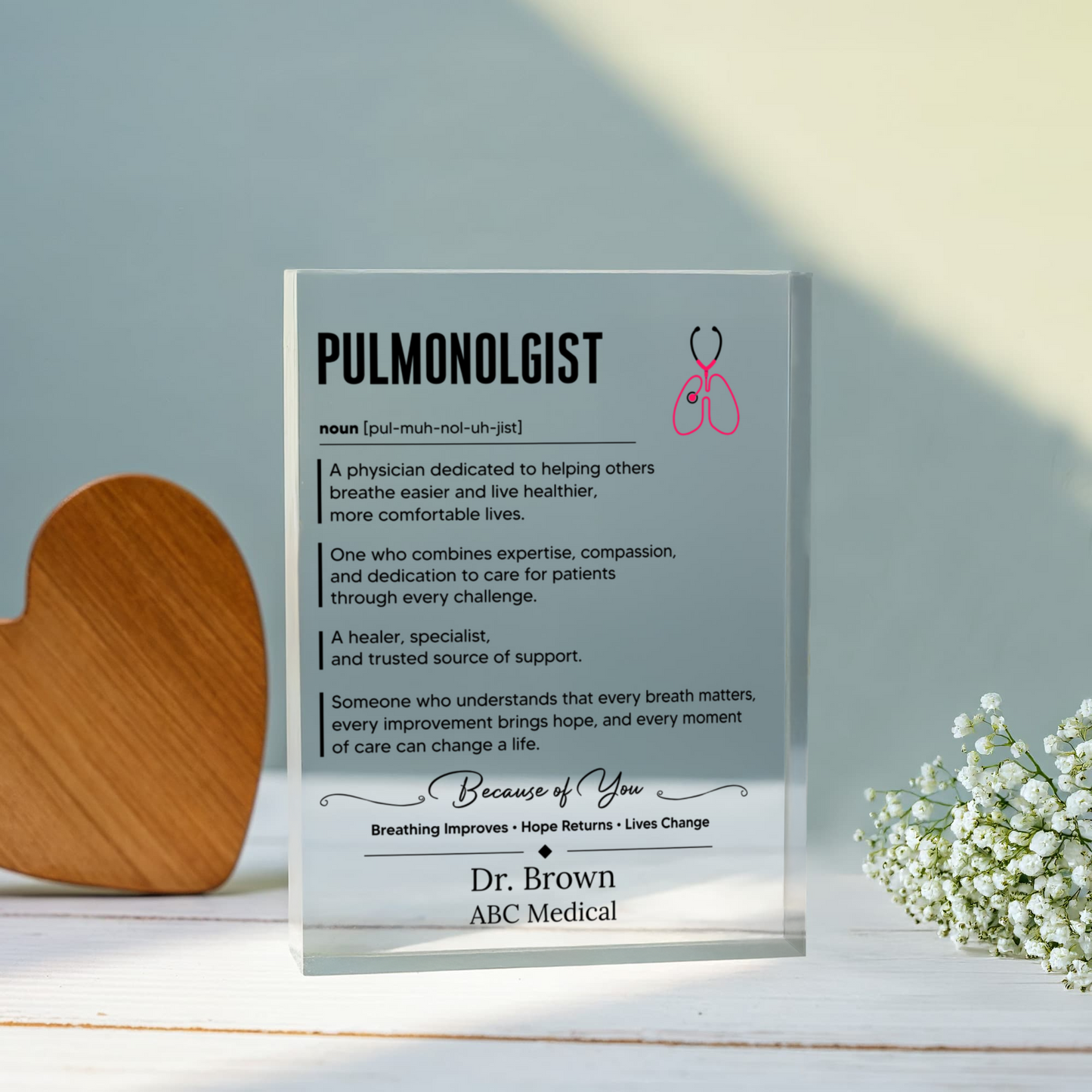 Pulmonoglist Doctor Appreciation Plaque