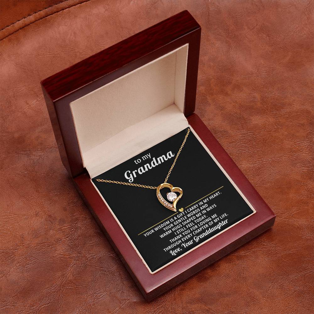 To My Grandma Necklace Gift from Granddaughter or Grandson