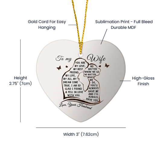 Wife Gloss heart Ornament-[Heartfelt Family Gift]