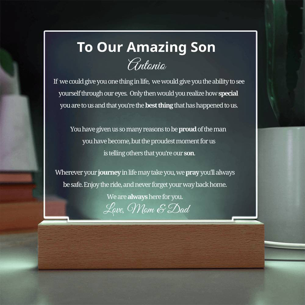 Son Plaque Gift from Mom and Dad-[Heartfelt Family Gift]