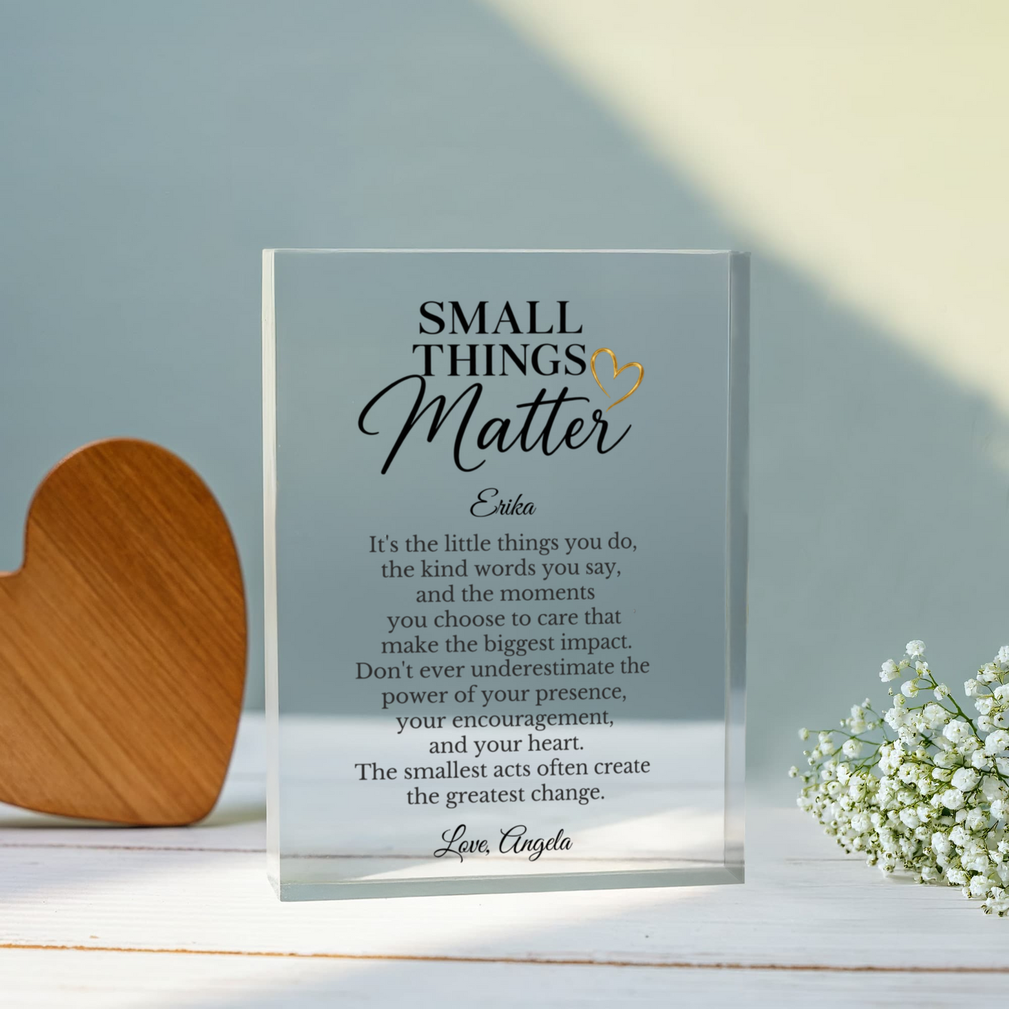 Small Things Matter Thank You Appreciation plaque