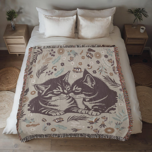 Cat Blanket Heirloom Woven Blanket 50x60-[Heartfelt Family Gift]