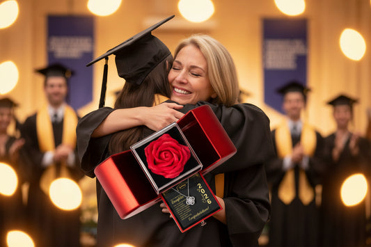 Class of 2026 Graduation Necklace Rose Gift Box Set